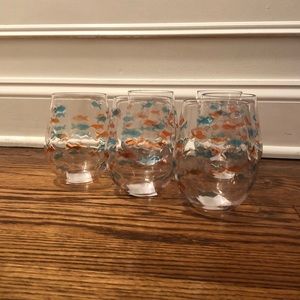 Costal Home fish design plastic glasses - set of 6